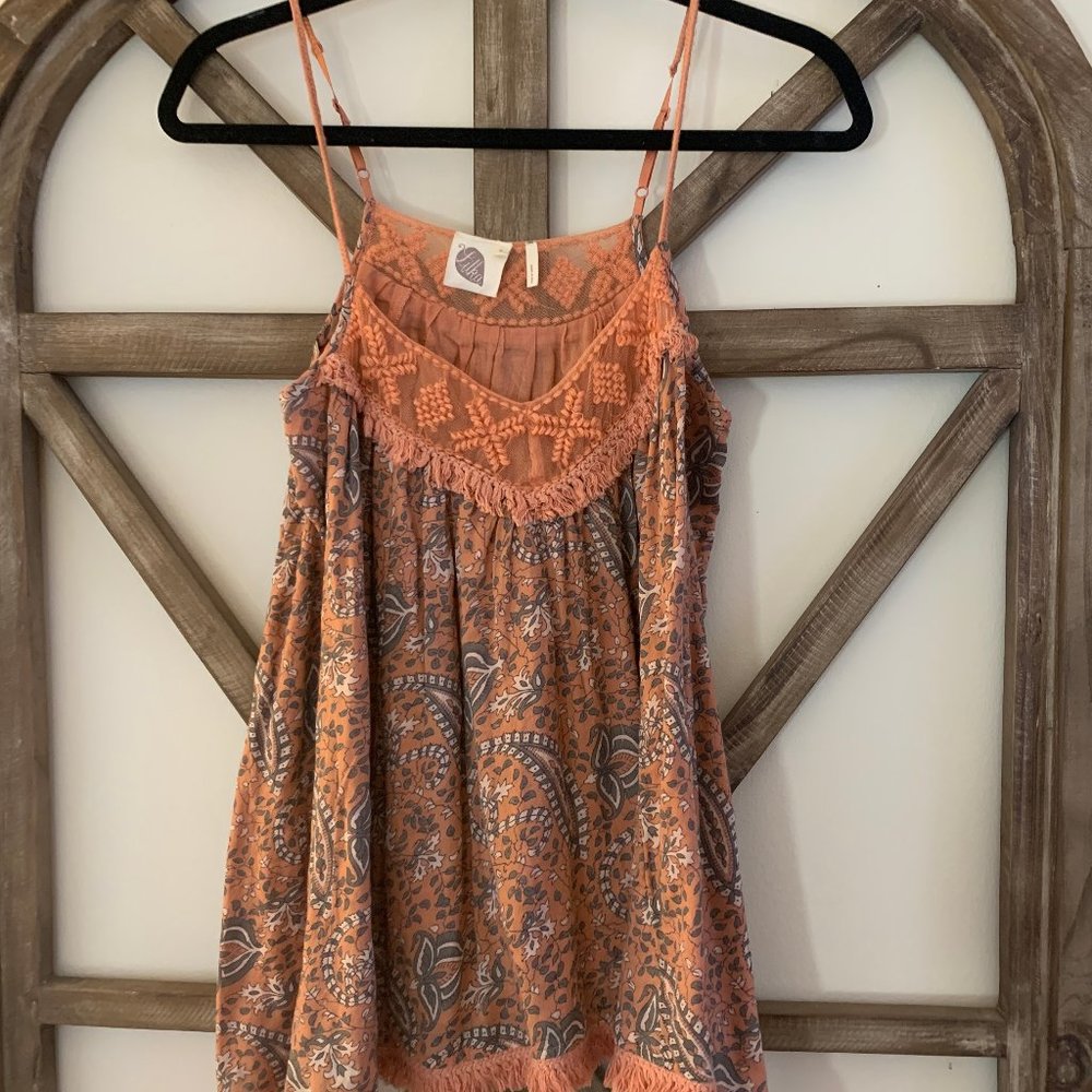 Anthropologie Orange Tank Top